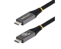 StarTech.com Câble USB4 de 1,5m, 80 Gbit/s, Câble USB-C Certifié USB-IF, 240 W PD, 8K 120 Hz/4K 240 Hz DP2.1 DP80, Gaine en TPE, Compatible Thunderbolt 4 - Cordon USB-C Noir