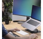 StarTech.com Support Rotatif pour PC Portable, Base Pivotante à 360&deg;, Support Rotatif pour Bureau, Hauteur et Inclinaison Réglables, Poids Max 5kg, Construction en Aluminium, Design Portable