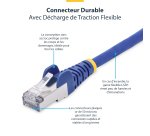 StarTech.com Câble Ethernet CAT8 Bleu de 1m, RJ45 Snagless, 25G/40G, 2000MHz, 100W PoE++, S/FTP, Fil de Cuivre Pur 26AWG, LSZH, Cordon de Raccordement Réseau Blindé avec Serre-Câble, Testé par Fluke Channel