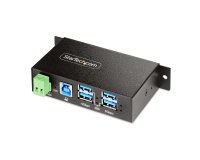 StarTech.com Hub USB 3.0 4 Ports avec 4x USB-A, Boîtier Industriel en Métal, Hub USB 4 ports avec Protection ESD, Montage Mural, sur Table ou sur Rail, USB 3.0/3.1/3.2 Gen 1 5Gbps