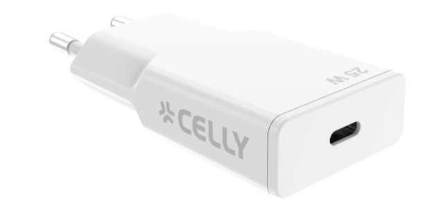 Celly SLIMTC1C25W Computer portatile, Smartphone, Tablet Bianco AC Ricarica rapida Interno