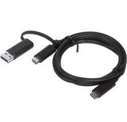 Lenovo 4X90U90618 câble USB USB 3.2 Gen 1 (3.1 Gen 1) 1 m USB A/USB C USB C Noir