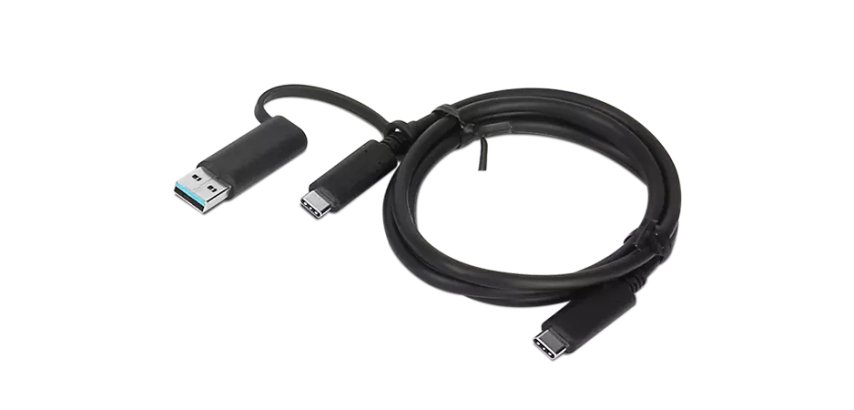 Lenovo 4X90U90618 câble USB USB 3.2 Gen 1 (3.1 Gen 1) 1 m USB A/USB C USB C Noir