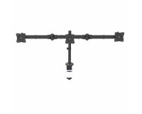 StarTech.com Brazo para 3 Monitores de Montaje en Escritorio - Soporte VESA Ergonómico para 3 Monitores de hasta 27" - Mástil Articulado de Altura Ajustable de Grommet/Mordaza de Escritorio