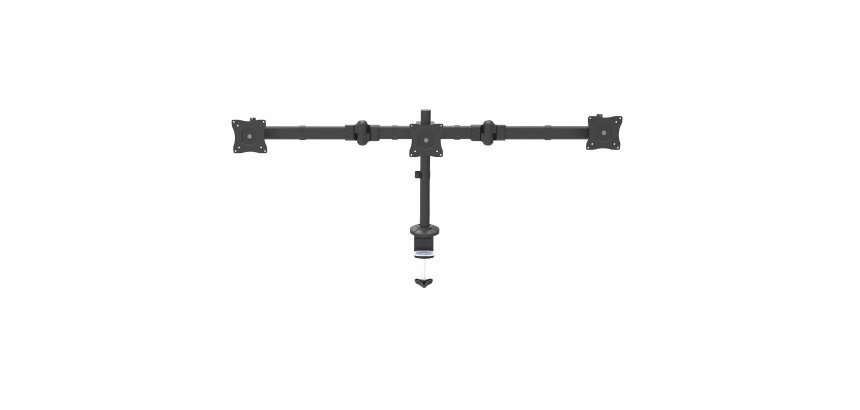 StarTech.com Support de Bureau Bras Triple pour Moniteur - Support VESA 3 Écran jusqu'à 27" - Mât Articulé/Réglable - Inclinaison/Pivotement/Rotation de l'Écran - Pince de Bureau/Anneau