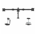 StarTech.com Support de Bureau Bras Triple pour Moniteur - Support VESA 3 Écran jusqu'à 27" - Mât Articulé/Réglable - Inclinaison/Pivotement/Rotation de l'Écran - Pince de Bureau/Anneau