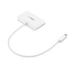 StarTech.com Concentrador USB 3.0 (5Gbps) de 3 Puertos con USB-C y Ethernet Gigabit - Hub Ladrón de USB Convencional - Blanco