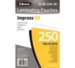 Pochettes de plastification Fellowes A4 - 2 x 100 µ - Brillant - Boîte de 250