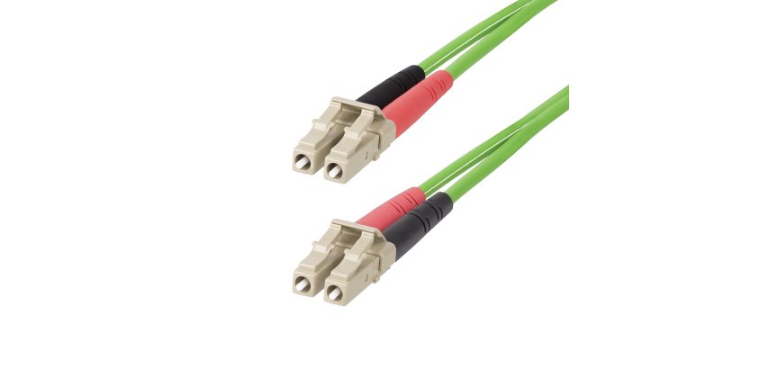 StarTech.com Câble Fibre Optique Multimode OM5 LC à LC UPC de 20m, Cordon/Jarretière/Connecteur Fibre Optique 50/125µm Duplex LOMMF Zipcord, VCSEL, 40G/100G, Insensible à la Courbure, Cordon de Liaison Fibre LSZH