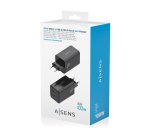 AISENS Cargador GaN 100W, 2x USB-C PD3.0 QC4.0 QC5.0, 1x USB-A QC3.0, Negro