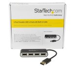 StarTech.com Hub USB 2.0 portable à 4 ports avec câble intégré