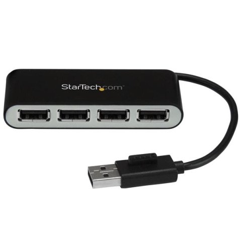 StarTech.com Concentrador Ladrón USB 2.0 de 4 Puertos con Cable Integrado - Hub Portátil USB 2.0