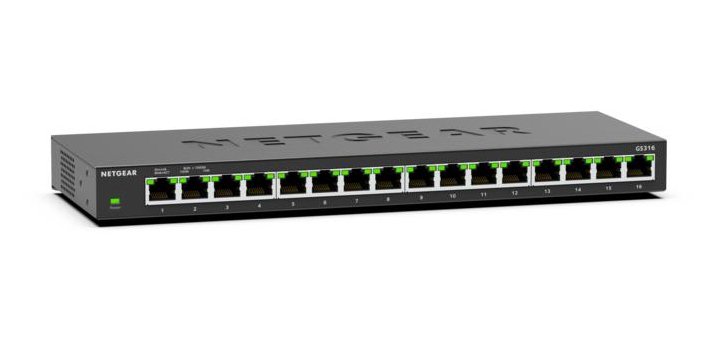 NETGEAR GS316 Non-géré L2 Gigabit Ethernet (10/100/1000) Noir