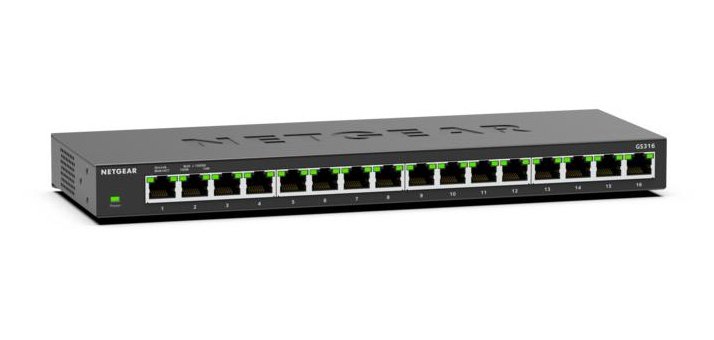 NETGEAR GS316 Non-géré L2 Gigabit Ethernet (10/100/1000) Noir