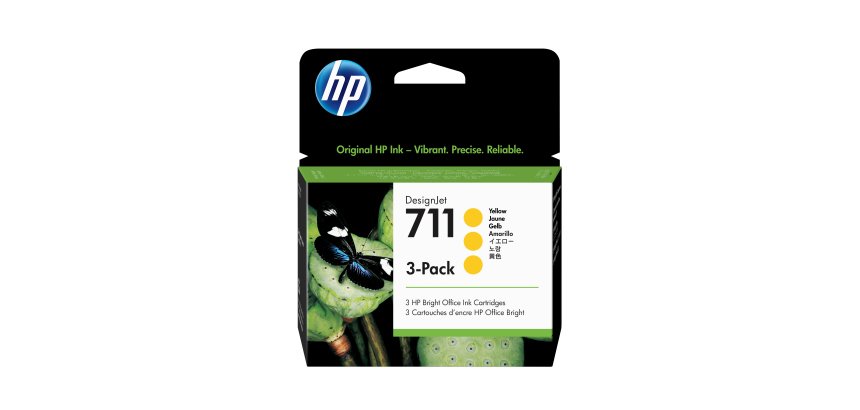 HP Confezione da 3 cartucce di inchiostro giallo DesignJet 711, 29 ml