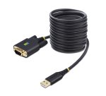 StarTech.com Adaptateur USB vers Série de 3m - COM Rétention, Câble Adaptateur/Convertisseur USB RS232, Vis/Écrous Interchangeables, USB-A vers DB9 RS232, FTDI IC, Protection ESD, Windows/macOS/Linux