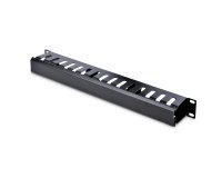 StarTech.com Panneau de Gestion de Câbles pour Rack 1U à Goulotte Horizontale avec Couvercle - Goulotte de Câbles pour Rack de Serveur - Organisateur / Gestionnaire de Câbles pour Rack
