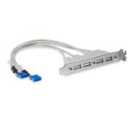 StarTech.com Equerre USB 4 ports - Adaptateur de Slot 4 ports USB 2.0 A Femelle