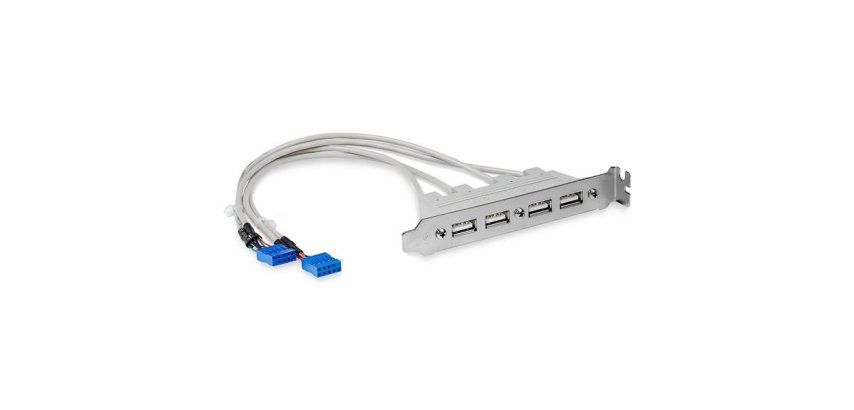 StarTech.com Equerre USB 4 ports - Adaptateur de Slot 4 ports USB 2.0 A Femelle