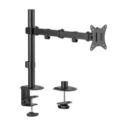 AISENS Soporte de Mesa ECO Giratorio e Inclinable para Monitor/TV 9Kg (3 Pivotes, 1 Brazo) de 17-32, Negro