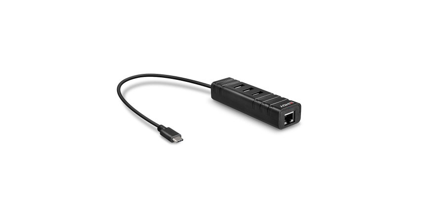 Lindy 43249 hub de interfaz USB 3.2 Gen 1 (3.1 Gen 1) Type-C 5000 Mbit/s Negro