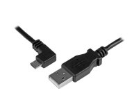 StarTech.com 1 m Micro-USB oplaad en sync kabel - M/M - Micro-USB haaks naar links - 30/24AWG