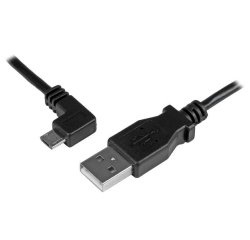 StarTech.com 1 m Micro-USB oplaad en sync kabel - M/M - Micro-USB haaks naar links - 30/24AWG