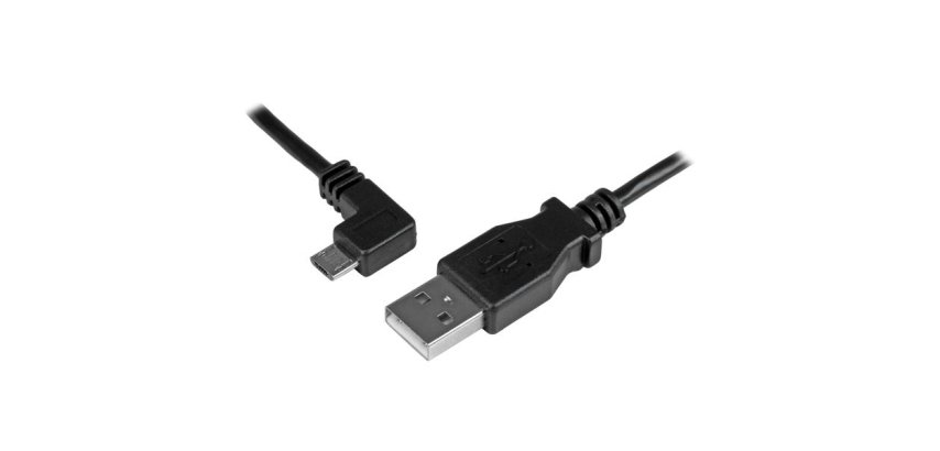 StarTech.com 1 m Micro-USB oplaad en sync kabel - M/M - Micro-USB haaks naar links - 30/24AWG