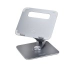 StarTech.com Support Télescopique pour PC Portable, Base Pivotante à 360&deg;, Support Rotatif pour Bureau, Hauteur et Inclinaison Réglables, Poids Max 5kg, Construction en Aluminium, Design Portable