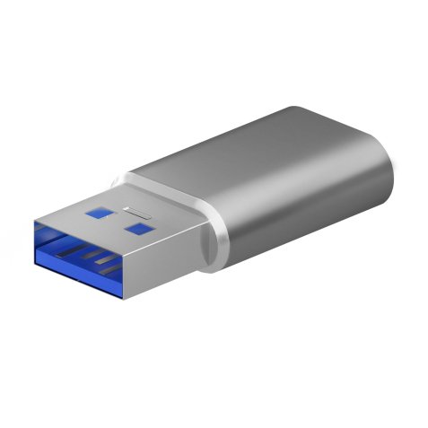 AISENS Mini Adaptador USB 3.2 Gen2 / USB 2.0 3A, Tipo USB-C/H-A/M, Gris