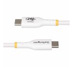 StarTech.com Câble de Charge USB-C de 2m, Charge et Synchronisation, 240W (5A) PD EPR, Câble de Charge USB 2.0 pour Ordinateur Portable, Certifié USB-IF , Gaine TPE - Cordon de Charge USB C Blanc