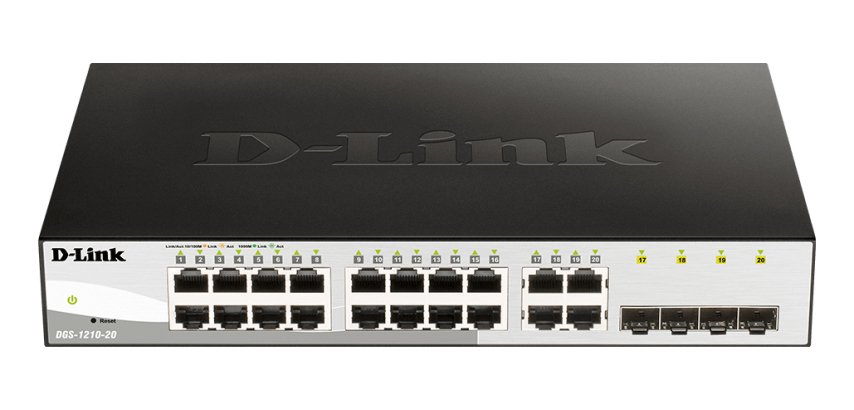 D-Link DGS-1210-20 Géré L2 Gigabit Ethernet (10/100/1000) 1U Noir