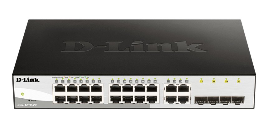 D-Link DGS-1210-20 Géré L2 Gigabit Ethernet (10/100/1000) 1U Noir