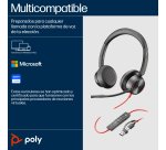 HP Poly Auriculares estéreo Poly Blackwire 8225 USB-C + Adaptador USB-C/A