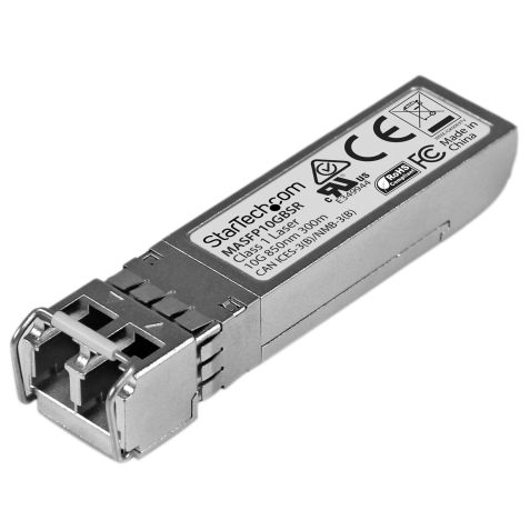 StarTech.com Módulo SFP+ Compatible con Cisco Meraki MA-SFP-10GB-SR - 10GBASE-SR - Multimodo 10GbE - SFP+ Ethernet Gigabit 10Gb - LC 300m - 850nm - Cisco Meraki MS225/MX400/MS250 DDM