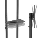 AISENS Soporte De Suelo Eco Con Rueda, Bandeja Para DVD Para Monitor/TV 45kg De 37-70, Negro