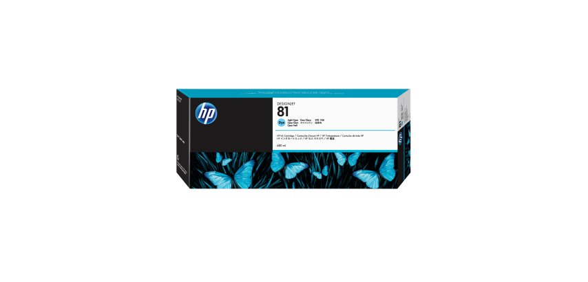 HP 81 cartouche d'encre teintée DesignJet cyan clair, 680 ml