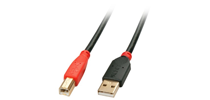 Lindy 42762 cavo USB USB 2.0 15 m USB A USB B 0,48 Gbit/s Nero, Rosso