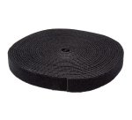 StarTech.com Bobina de 7,6m de Gancho y Bucle - Tiras Reutilizables de Gancho y Bucle - Cinta Sujetacables - Envolturas Ajustables de Tela para Gestión de Cableado - Negro