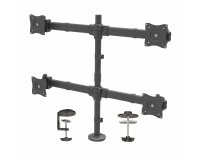 StarTech.com Brazo de Escritorio para 4 Monitores 2x2 de hasta 27" con Montaje VESA- Soporte Ergonómico con Mástil, Articulado y Altura Ajustable - Inclinación/Giro/Rotación - Abrazadera/Ojal