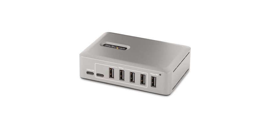 StarTech.com Hub USB-C à 10 Ports - 8x USB-A et 2x USB-C - Hub USB Type-C Auto-Alimenté avec Bloc d'Alimentation 65W - USB 3.1 10Gbps - Hub USB avec câble de verrouillage certifié USB-IF de 91cm - Splitter USB C
