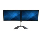 StarTech.com Dual Monitor Stand - Ergonomic Desktop Monitor Stand for up to 32" (17.6lb/8kg) VESA Displays - Free-Standing Articulating Universal Computer Monitor Mount - Adjustable Height - Silver