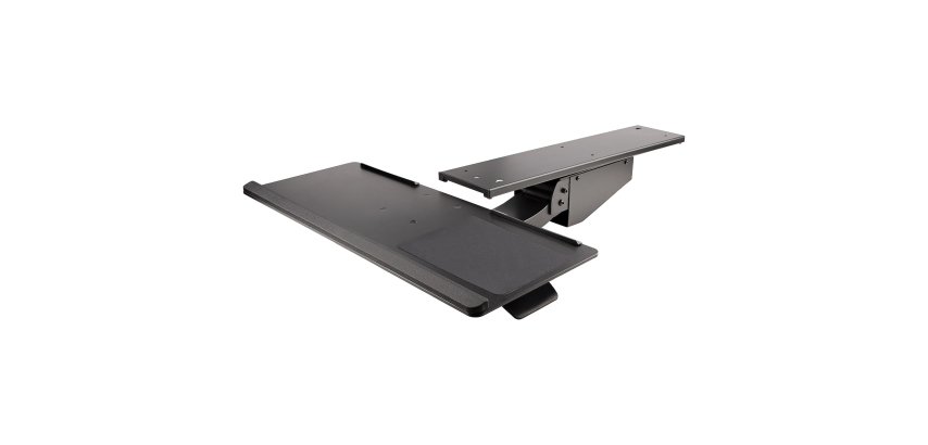 StarTech.com Under Desk Keyboard Tray - Full Motion & Height Adjustable Keyboard and Mouse Tray, 10"x26" Platform - Ergonomic Desk Mount Computer Keyboard Tray with Mouse Pad & Wrist Rest