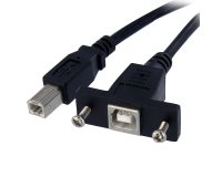 Cable USB de Montaje en Panel USB B a USB B de 30cm - Hembra a Macho