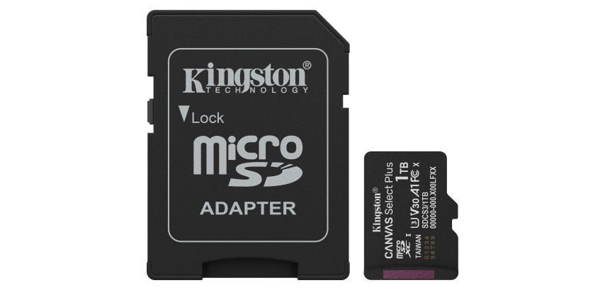Kingston Technology 1TB microSDXC Canvas Select Plus Gen3 150MB/s A1 (Adaptateur SD inclus)