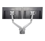 StarTech.com Bras de Bureau à Double Écrans avec USB et Audio, Support de Bureau VESA pour Écrans jusqu'à 32" (8kg), Bras Ergonomique pour Double Écrans à Mouvement Complet - Argent
