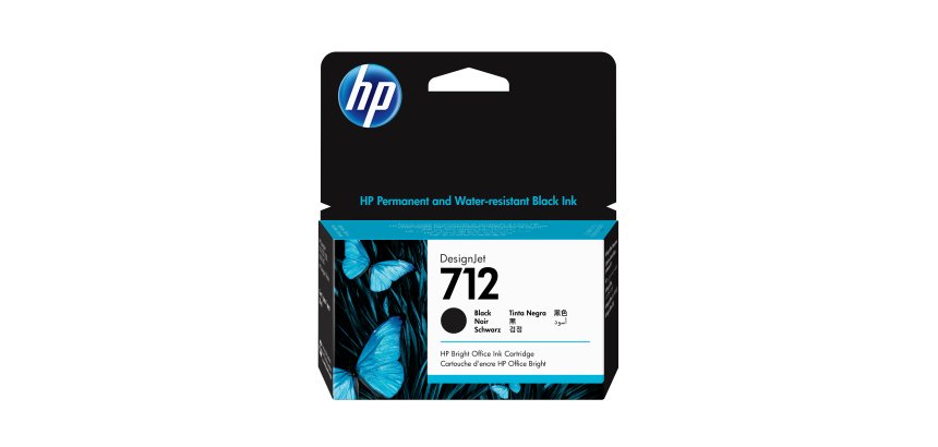 HP Cartouche d'encre DesignJet 712, noir, 38 ml
