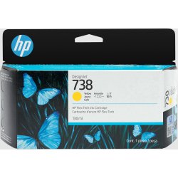 HP Cartouche d’encre DesignJet 738, jaune, 130 ml