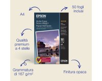 Epson Carta opaca A4 167 g/m2, 50 fogli