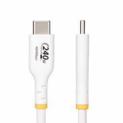 StarTech.com Câble de Charge USB-C de 1m, Blanc, Cordon USB-C Certifié USB-IF, 240W PD EPR, Câble de Recharge USB 2.0 Type-C pour Ordinateur Portable, Câble de Transfert de Données USB-C, Gaine TPE, M/M